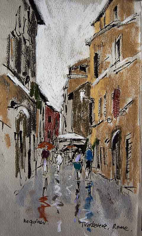 trastevere in the rain